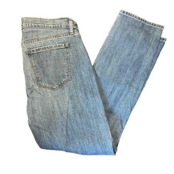 Old Navy Boyfriend Women Blue Distressed Ripped Jeans Standards Mid Rise Size 8 - Picture 10 of 13